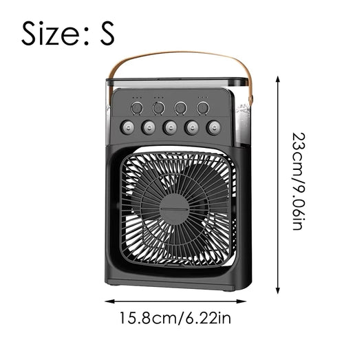 Air Conditioner Portable 3 in 1 Fan Mini Cooler Home House LED Humidifier For Bedroom Small Living Room Water Summer Fans Desk